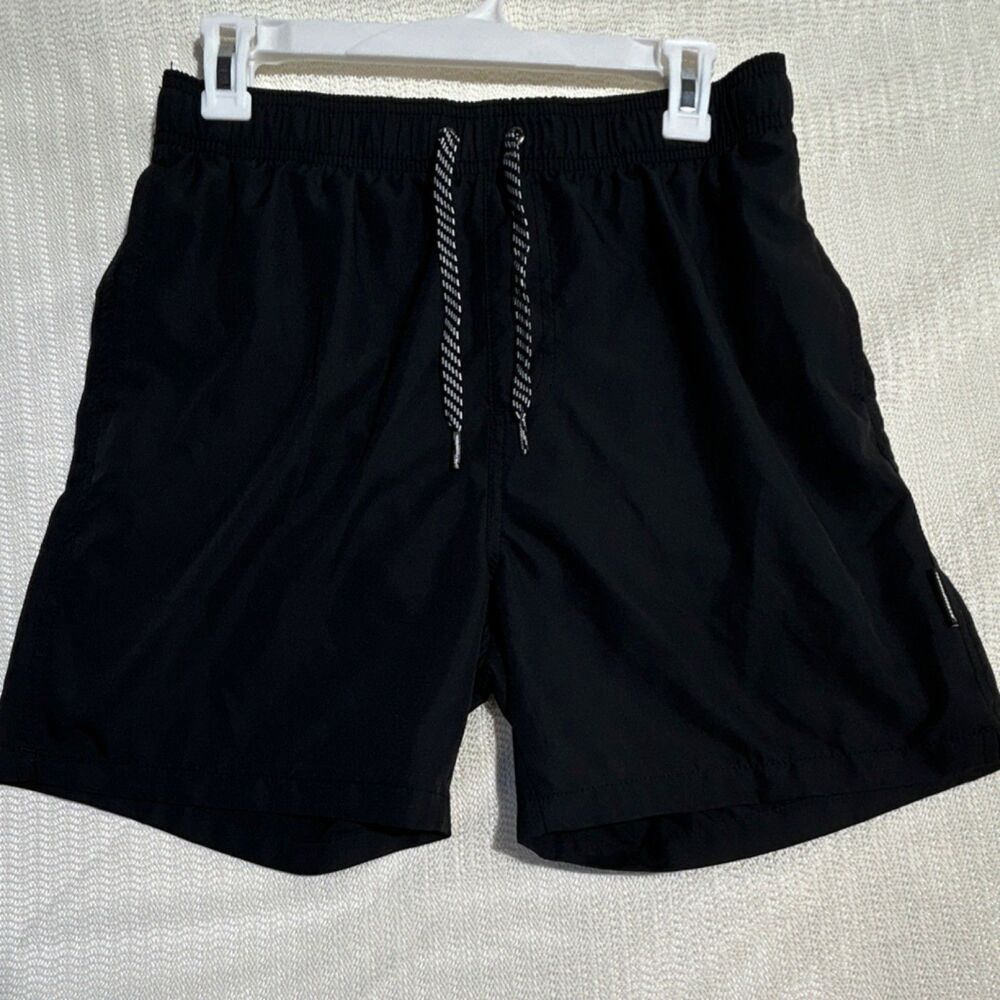 Island Haze Men's Swim Shorts Black Size M Drawstring Back Pocket Mesh Lined